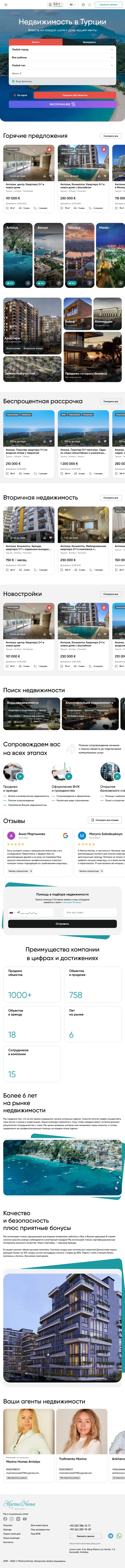 Разработка сайта недвижимости Турции